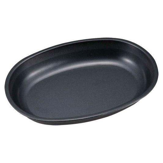 Blue-black coated oval curry plate