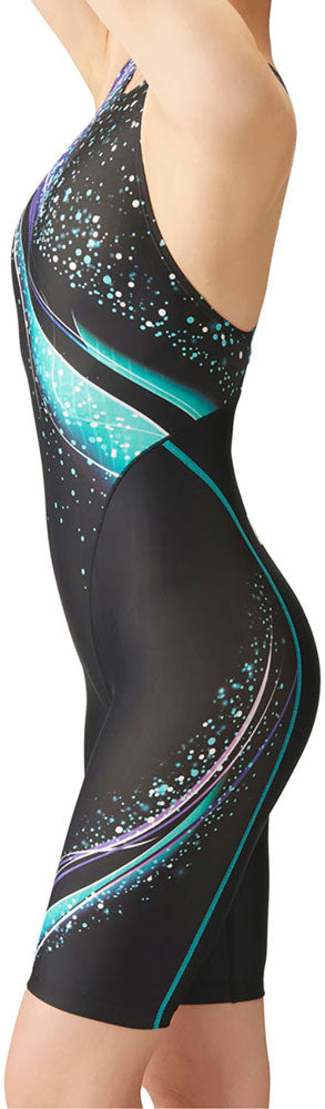 Women's Racing Swimsuit, Racing One-Piece Spats, Open Back, Half Leg