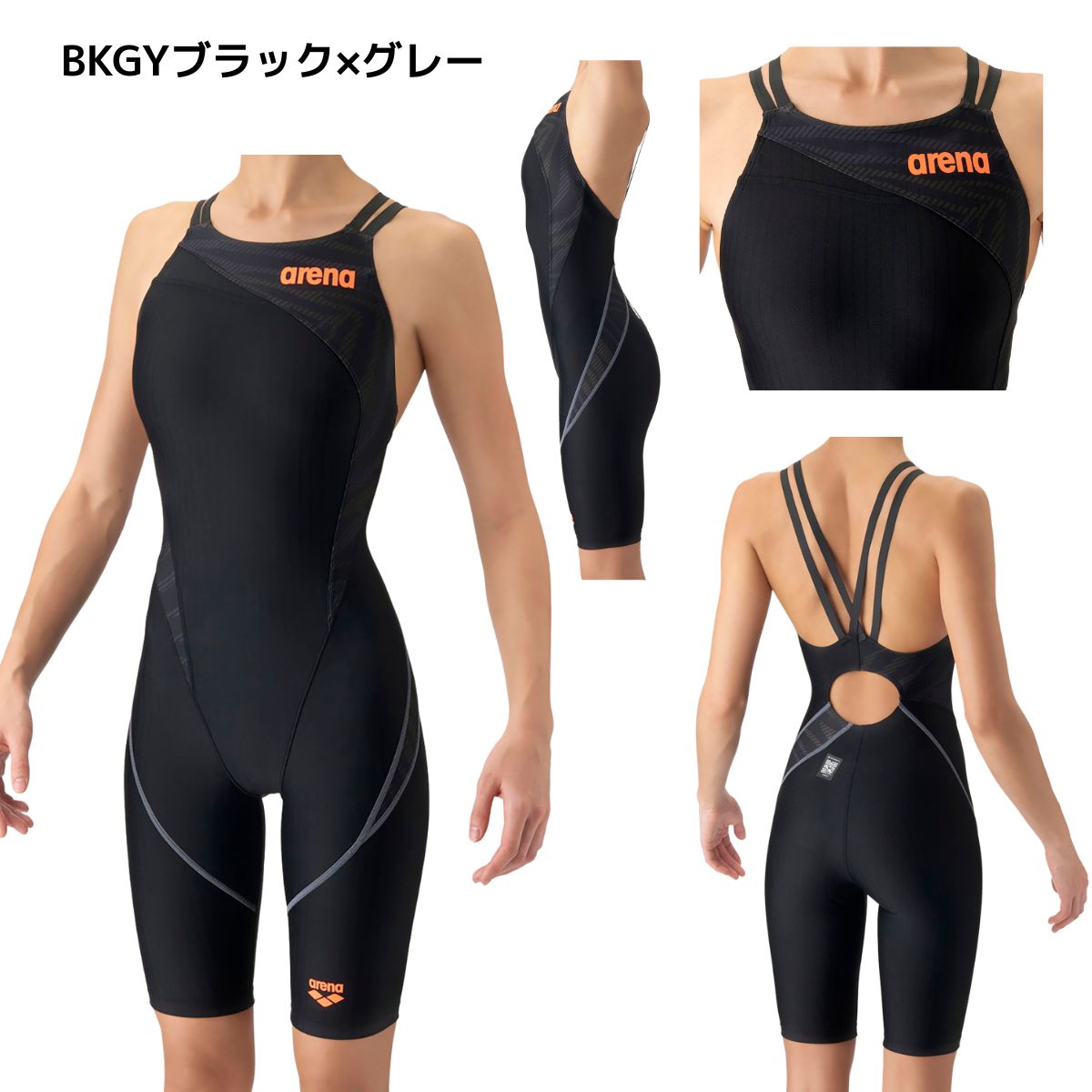 競泳水着 レーシングワンピーススパッツ（オープンバック・ハーフレッグ） ジュニア ガールズ