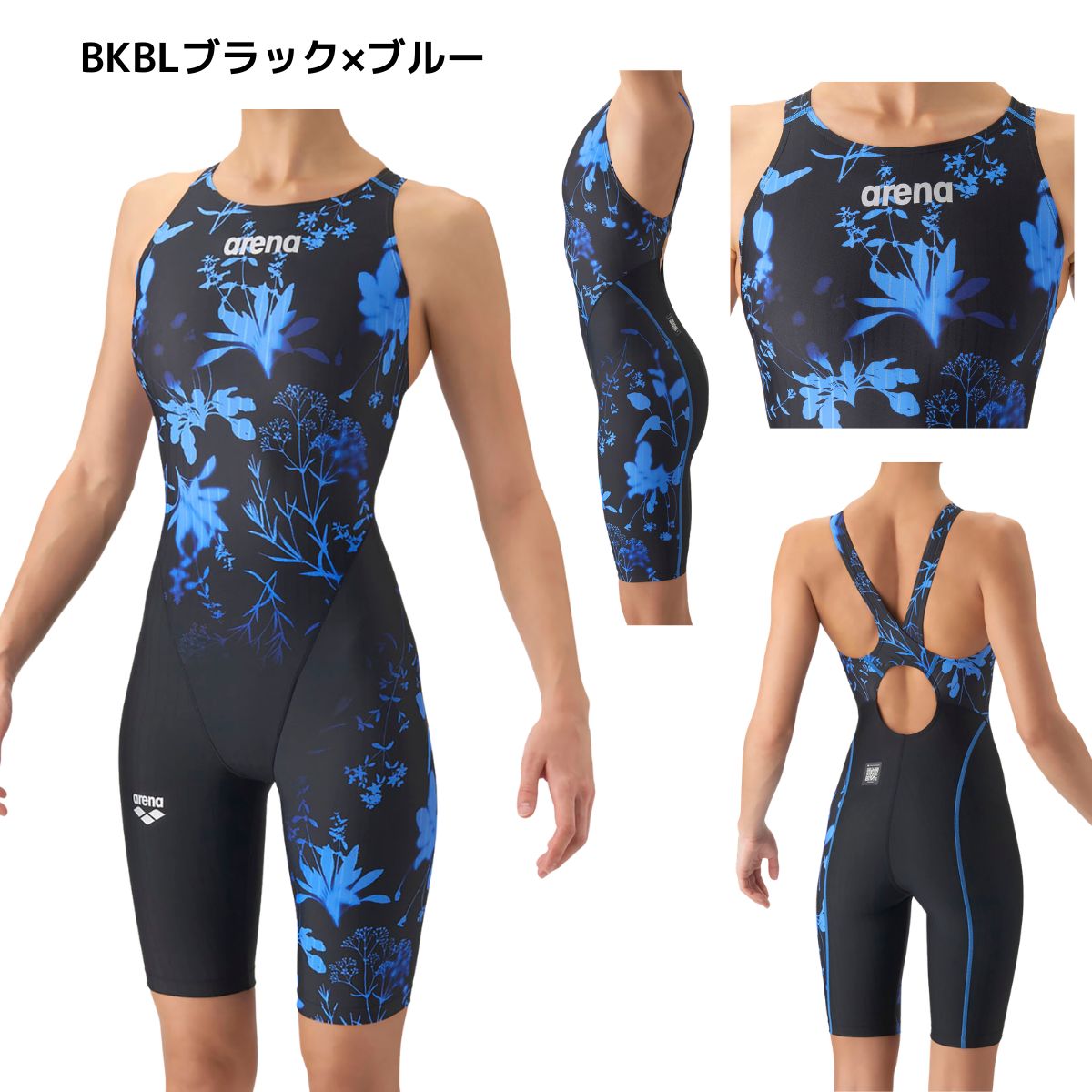 競泳水着 レーシングワンピーススパッツ（オープンバック・ハーフレッグ） レディース 水泳