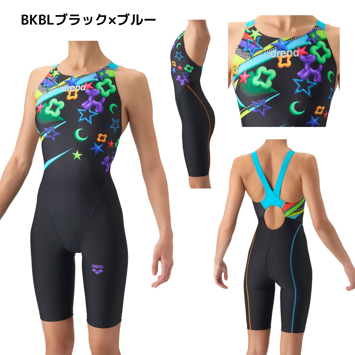 競泳水着 レーシングワンピーススパッツ（オープンバック・ハーフレッグ） レディース 水泳