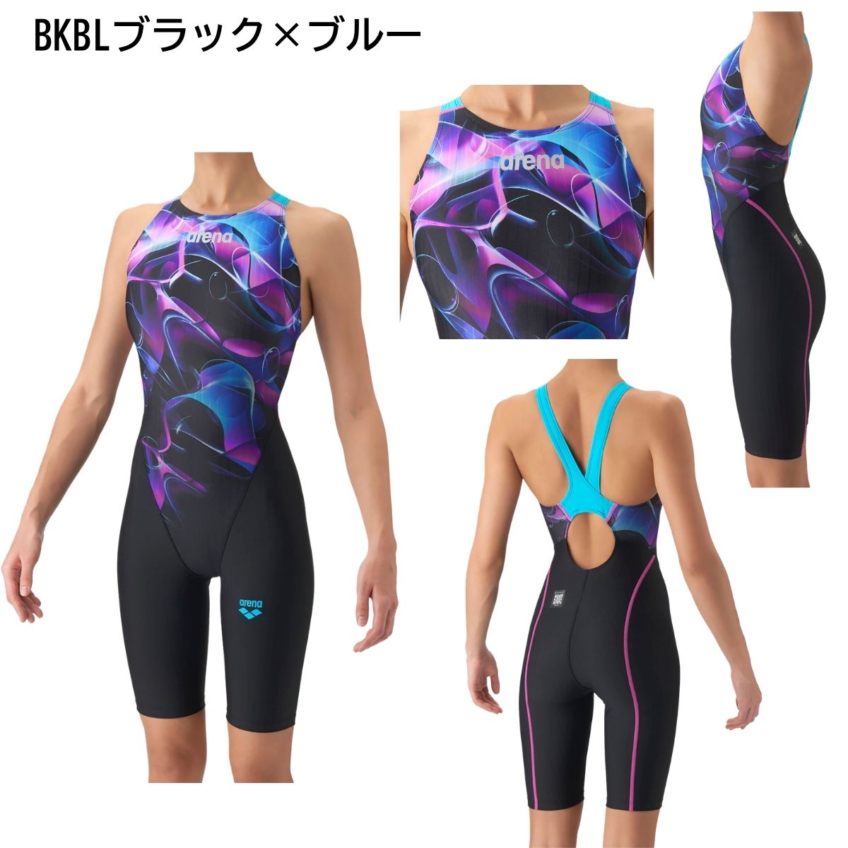 レーシングワンピーススパッツ オシャレ レディース 競泳水着 女子 おしゃれ 大会用 黒
