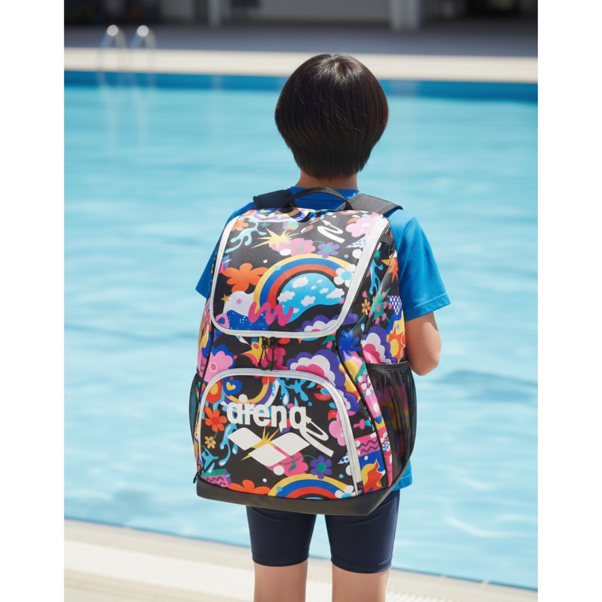 キッズ ジュニア 大人 バックパック 総柄 スイマーズリュック リュックサック リュック