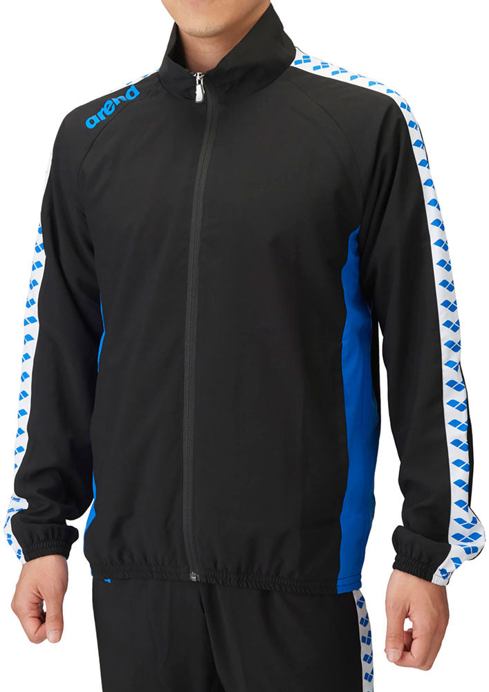 Fabric jacket for swimmers and team wear with mesh lining