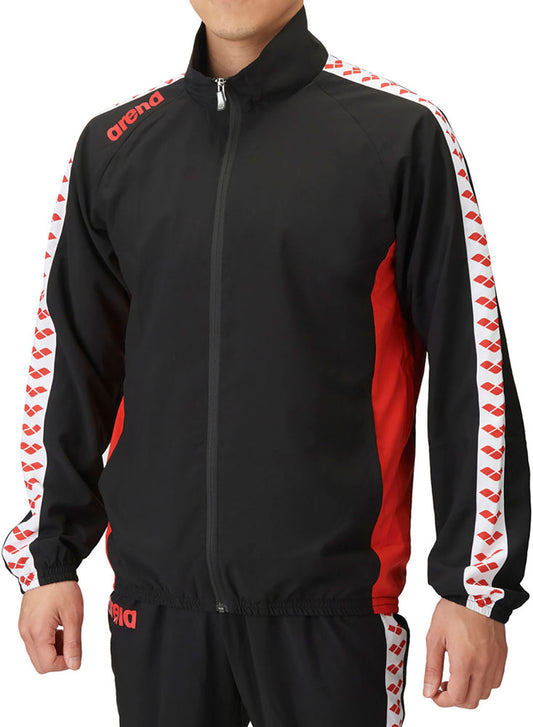 Fabric jacket for swimmers and team wear with mesh lining