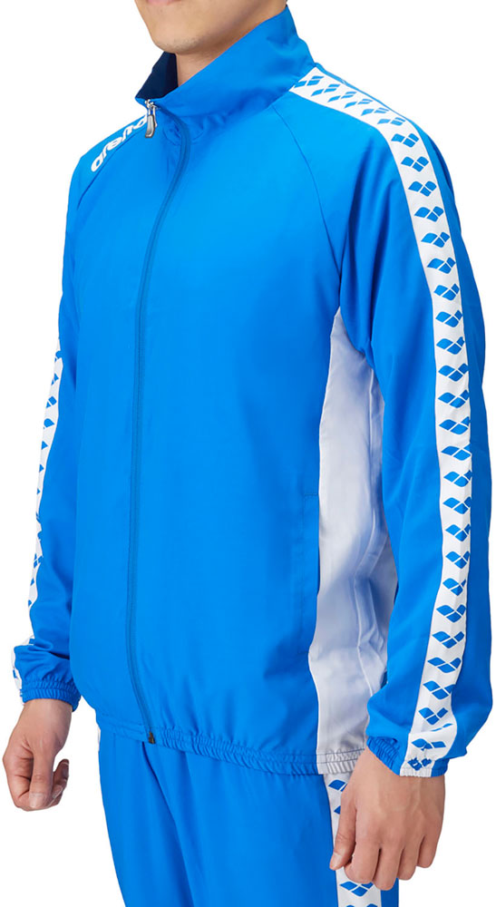 Fabric jacket for swimmers and team wear with mesh lining