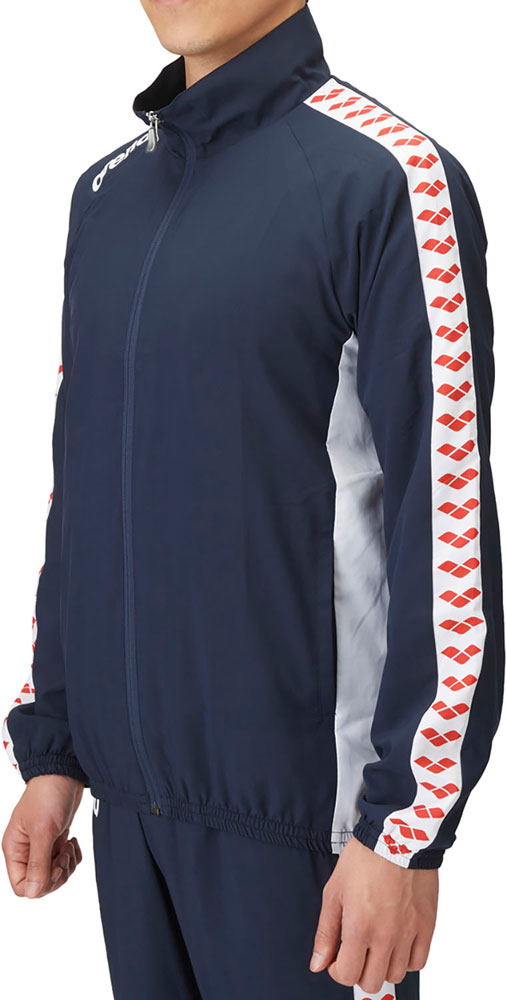 Fabric jacket for swimmers and team wear with mesh lining