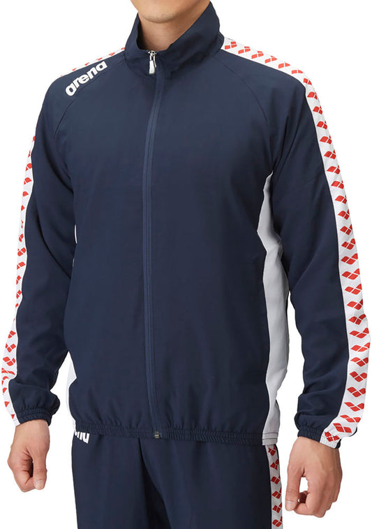 Fabric jacket for swimmers and team wear with mesh lining