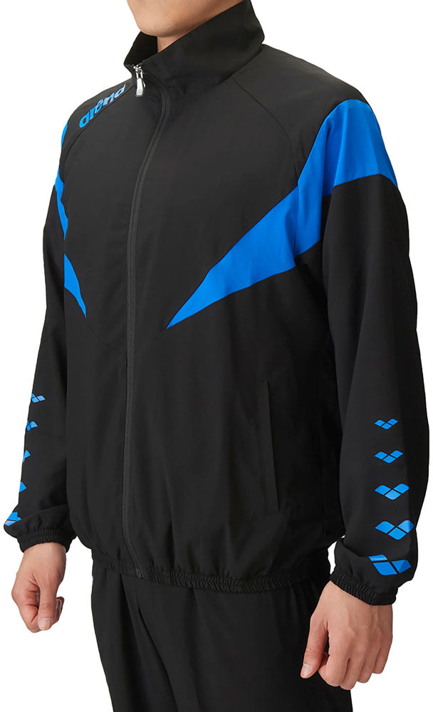 Fabric jacket for swimmers and team wear with mesh lining