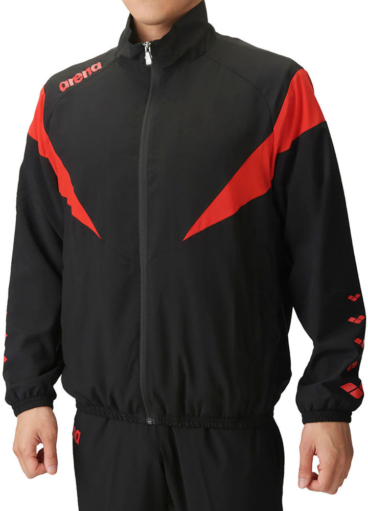 Fabric jacket for swimmers and team wear with mesh lining