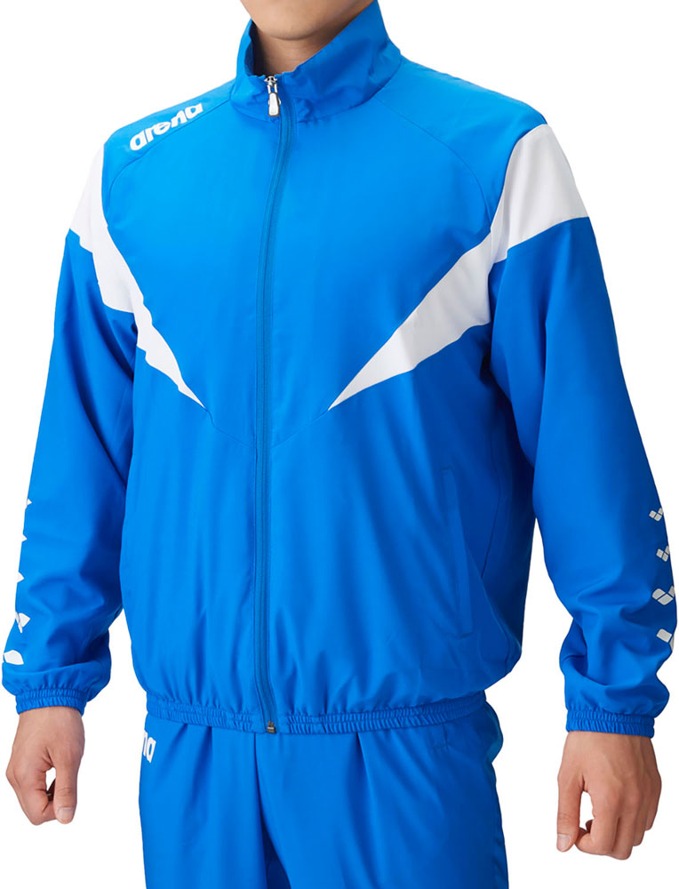 Fabric jacket for swimmers and team wear with mesh lining