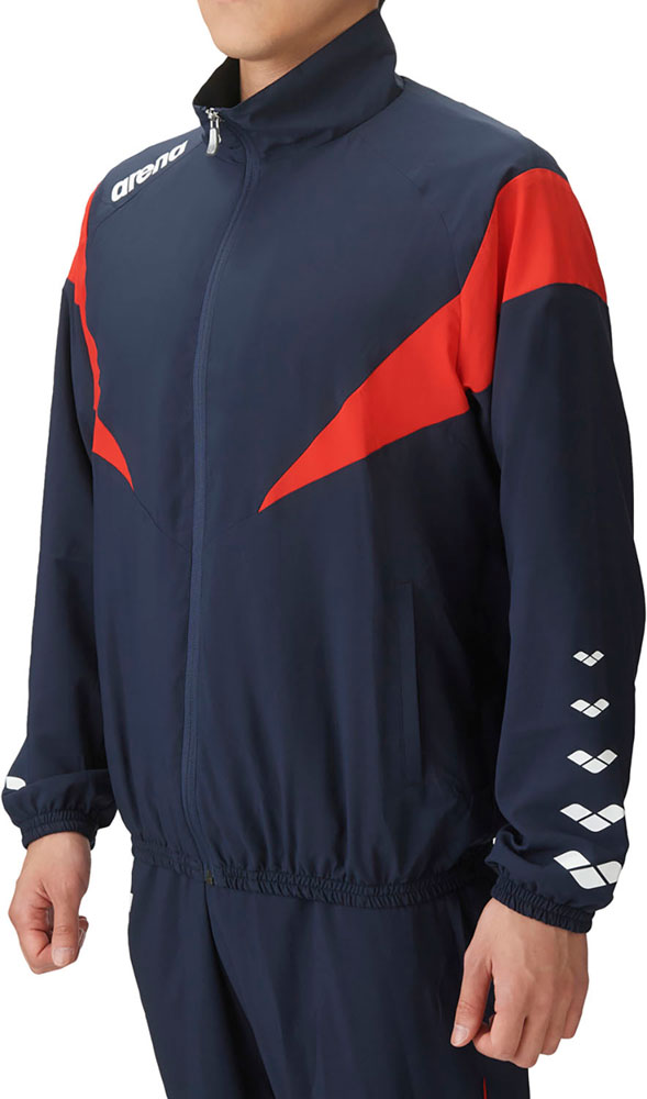 Fabric jacket for swimmers and team wear with mesh lining