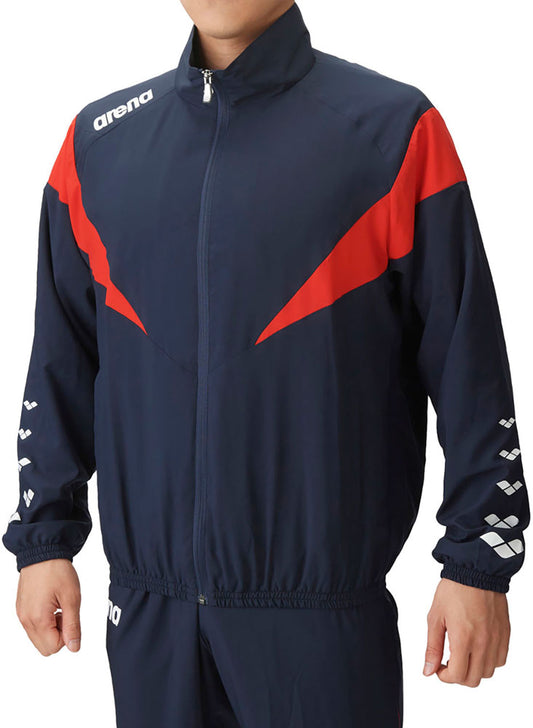 Fabric jacket for swimmers and team wear with mesh lining