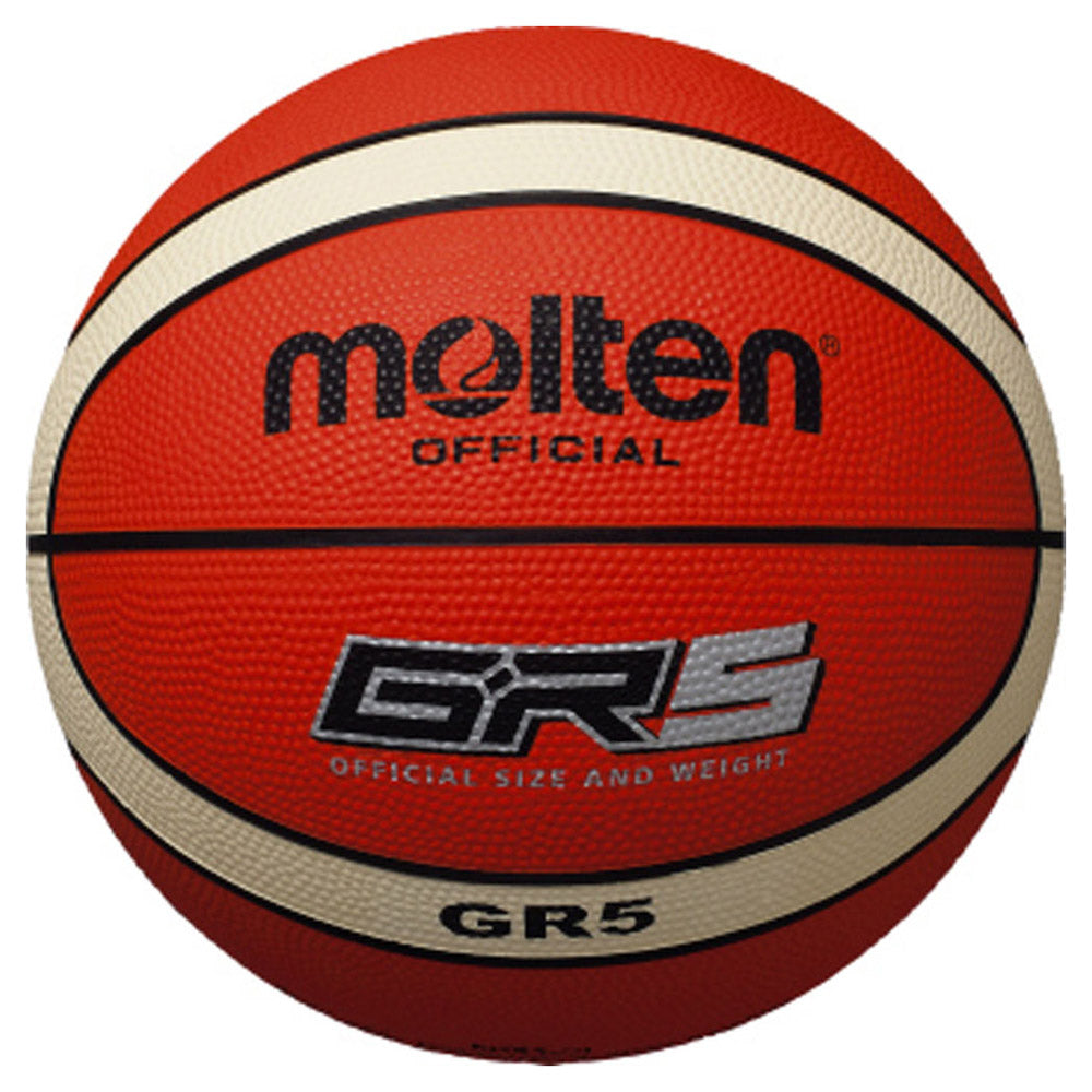 GR5 Rubber Basketball, Size 5, Orange x Ivory