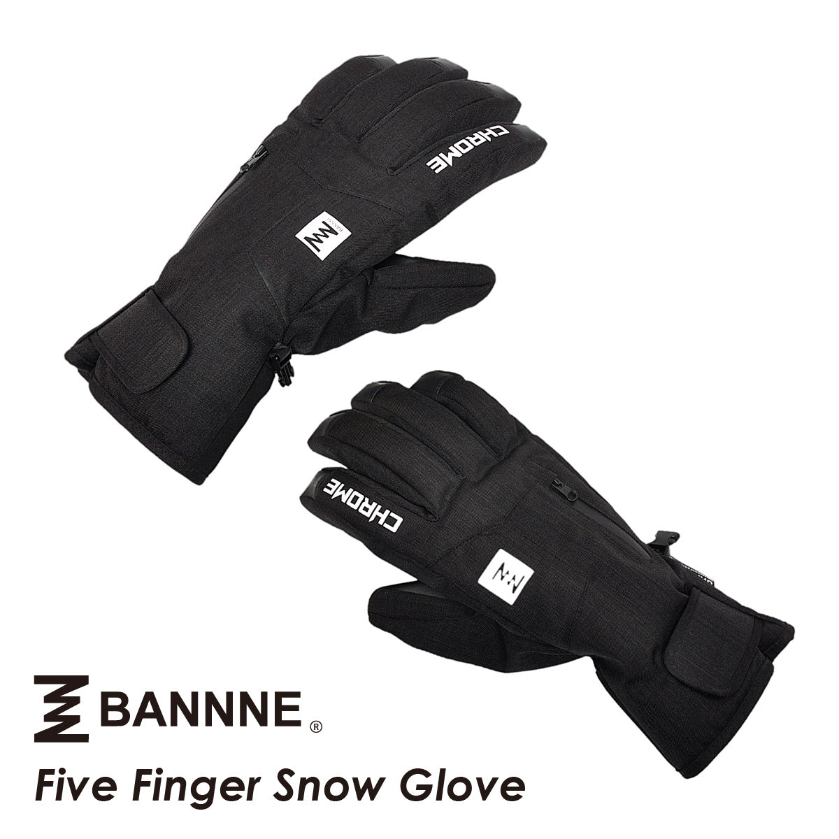 Adult Five-Finger Gloves with High-Performance Waterproof and Breathable Insert Film DRI VENT