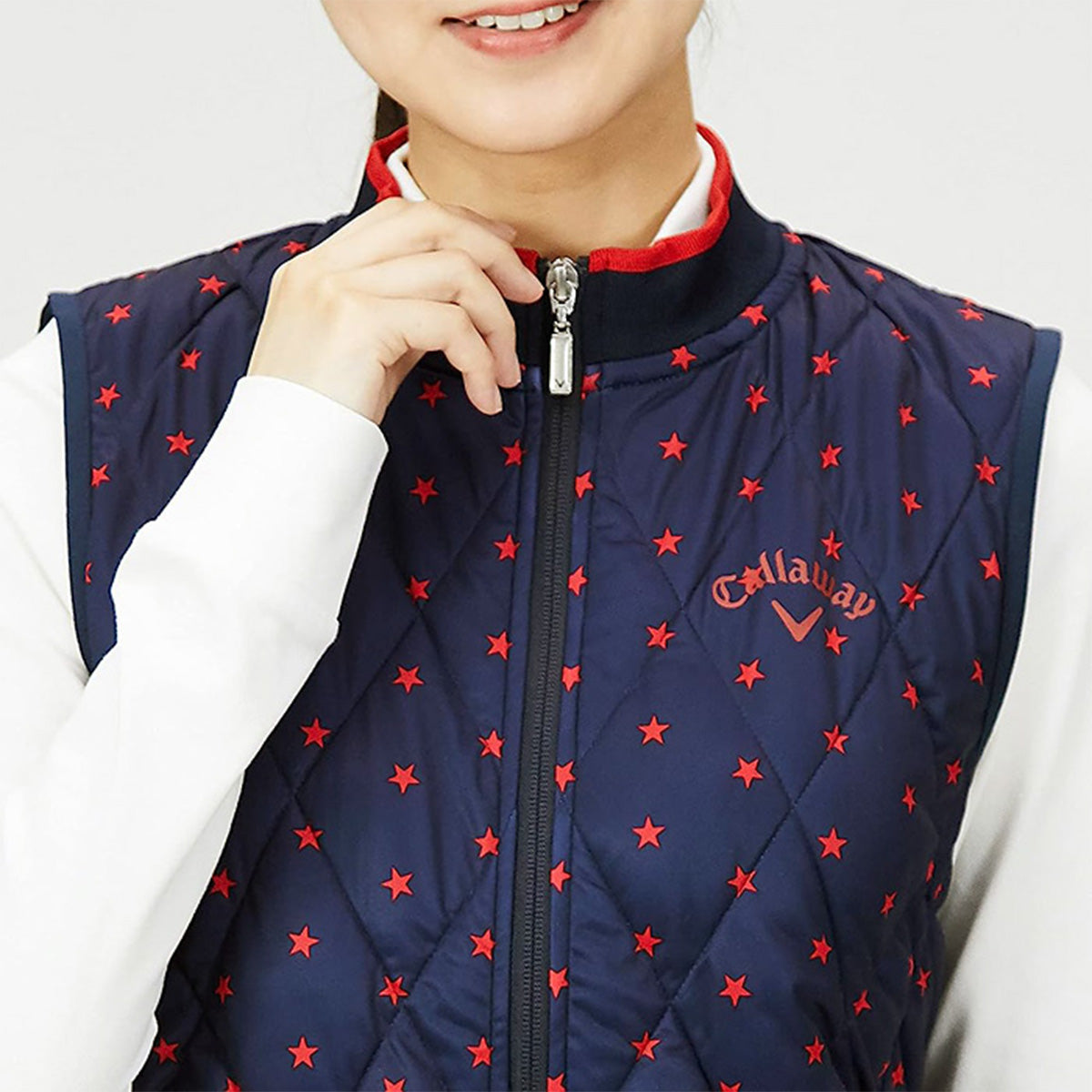 キャロウェイ　レディース　ゴルフ　中綿　ジャンパー　ベスト　赤　L 85 Callaway(キャロウェイ) レディース 機能性 ベスト ジップアップ