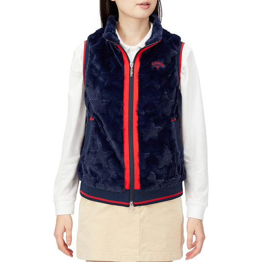 Callaway Star Pattern Full Zip Fur Vest Women's Golf Wear