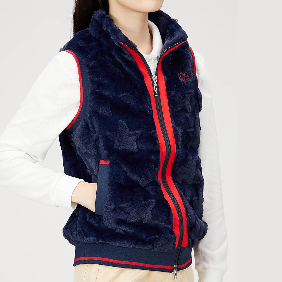 Callaway Star Pattern Full Zip Fur Vest Women's Golf Wear