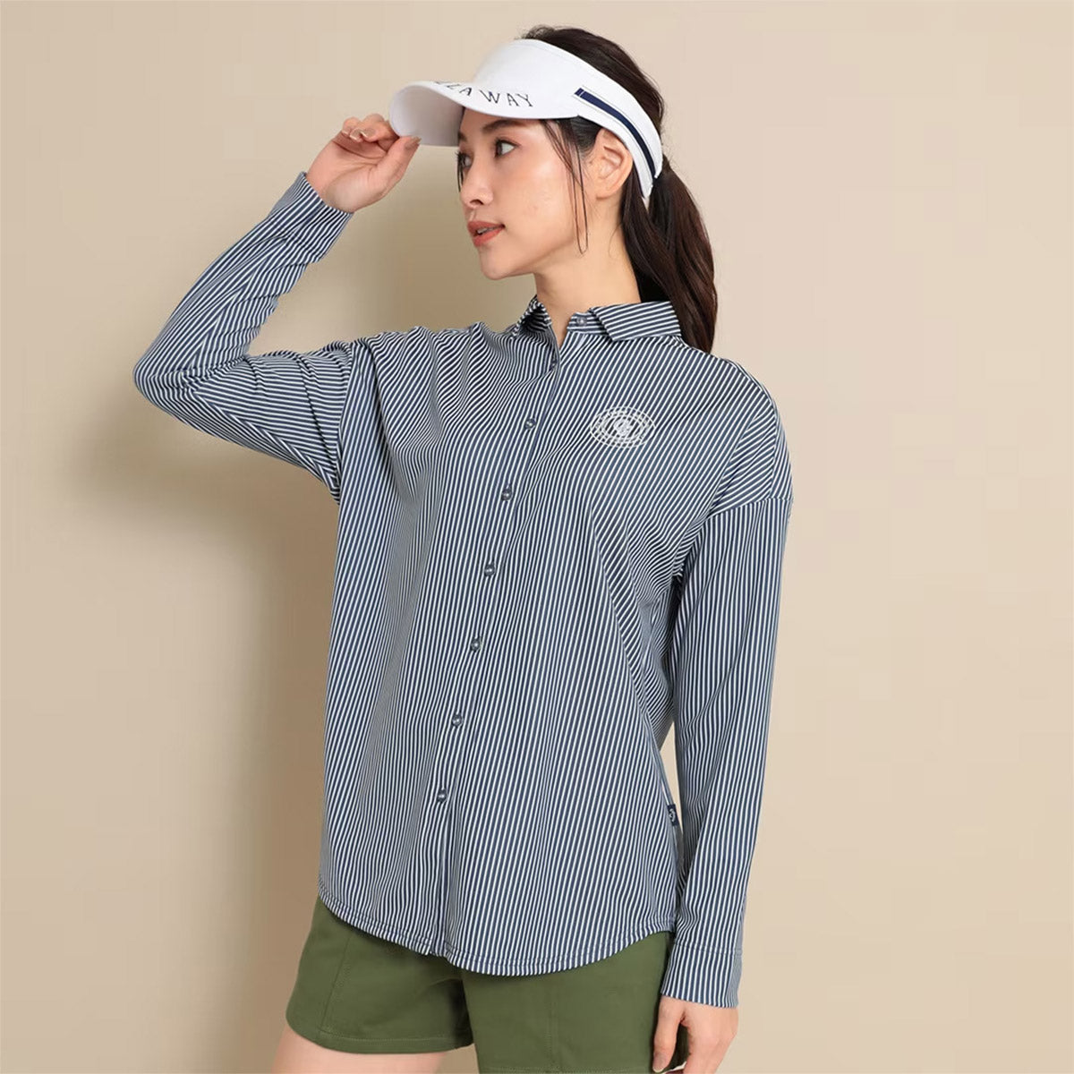 Callaway Striped Jacquard Long Sleeve Shirt Women's Golf Wear