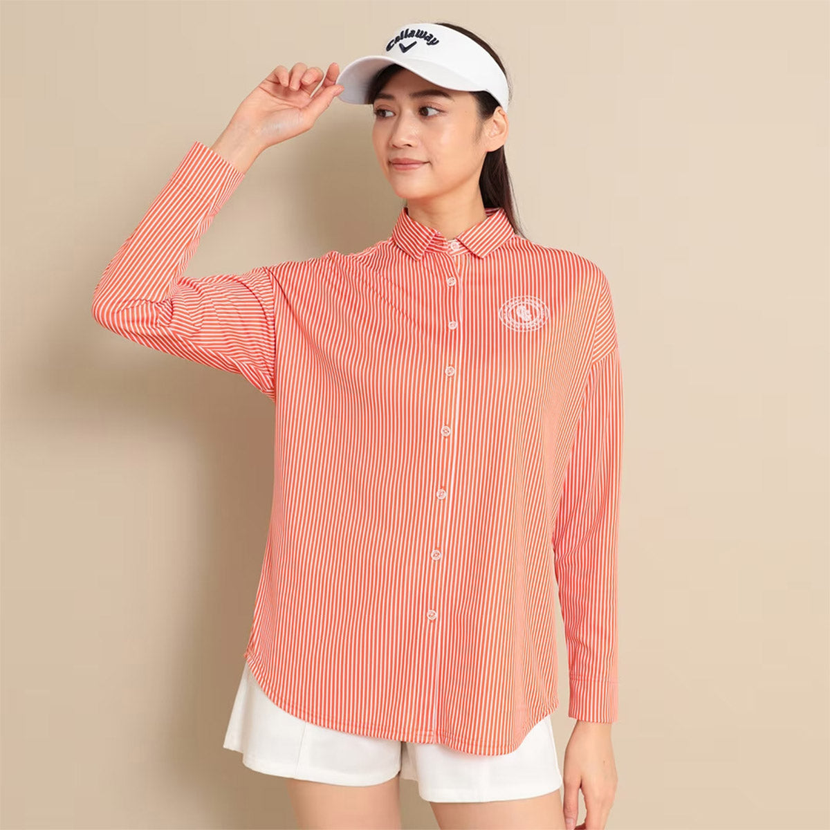 Callaway Striped Jacquard Long Sleeve Shirt Women's Golf Wear