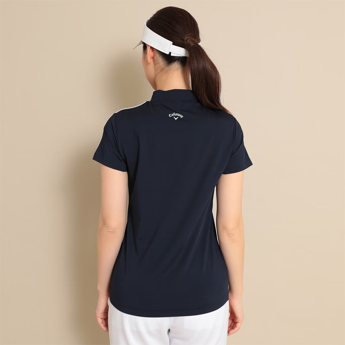 Callaway Stretch Smooth Short Sleeve Mock Neck Shirt Ladies Golf Wear