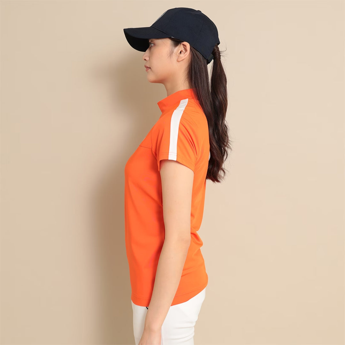 Callaway Stretch Smooth Short Sleeve Mock Neck Shirt Ladies Golf Wear