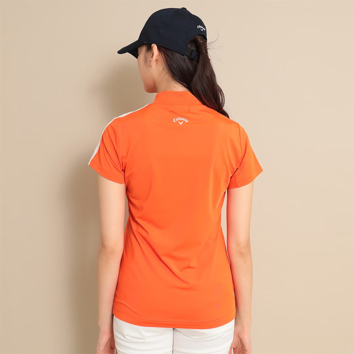 Callaway Stretch Smooth Short Sleeve Mock Neck Shirt Ladies Golf Wear