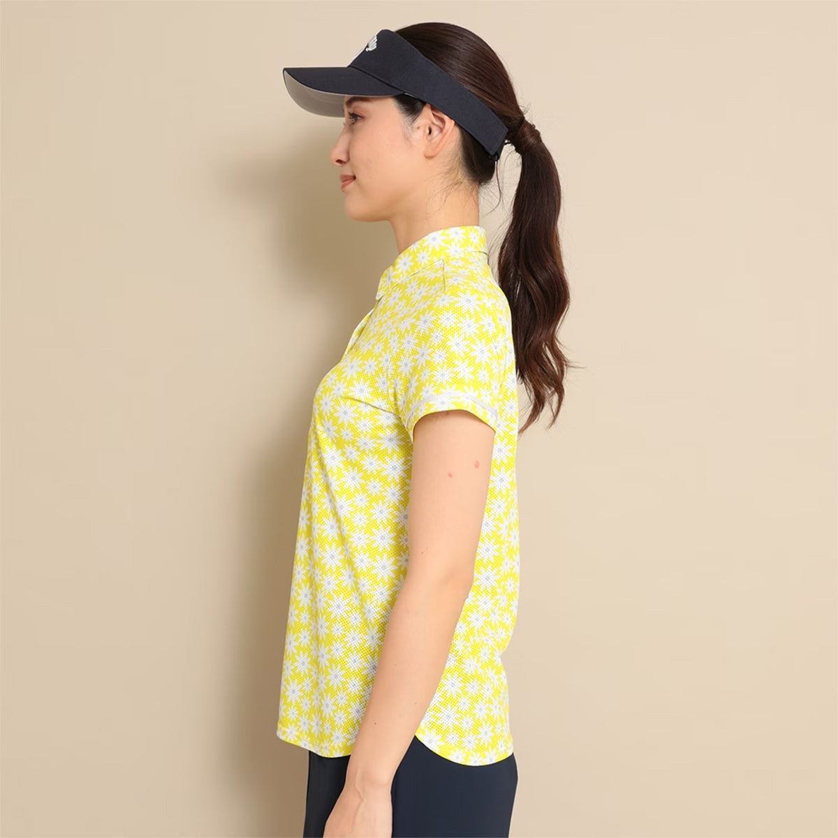 Callaway Kazaana Mesh Daisy Print Short Sleeve Shirt Women's Golf Wear