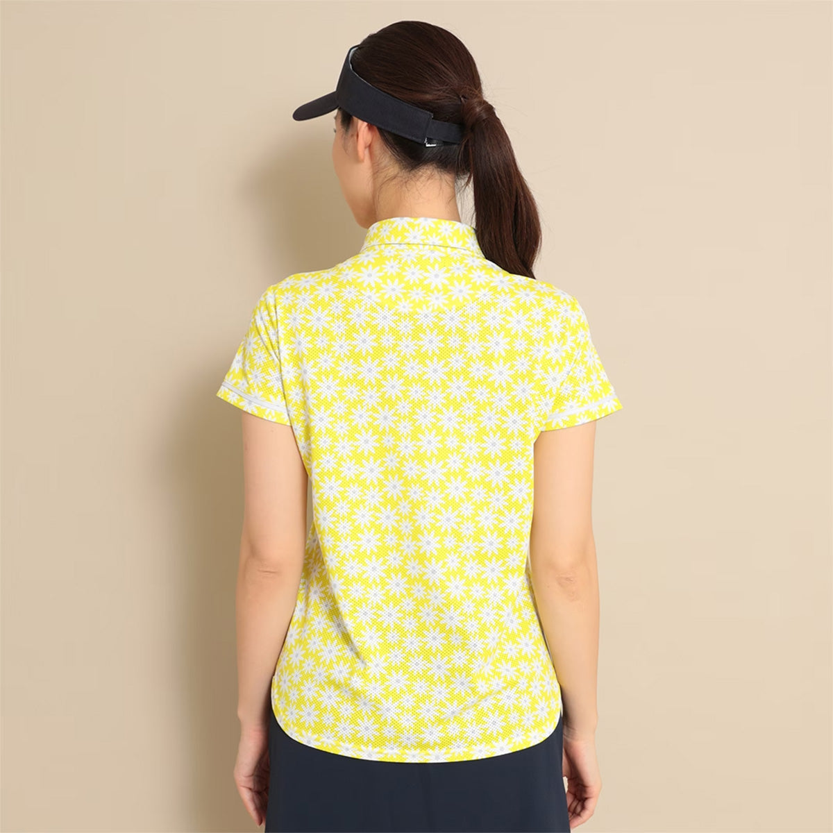 Callaway Kazaana Mesh Daisy Print Short Sleeve Shirt Women's Golf Wear