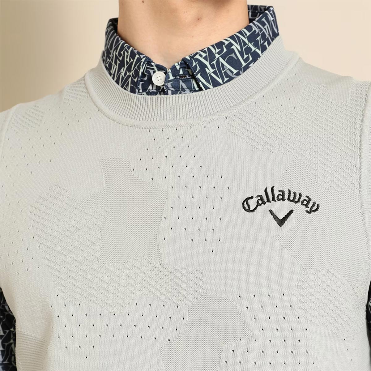 Callaway Camouflage Jacquard Knit Vest for Men Golf Wear