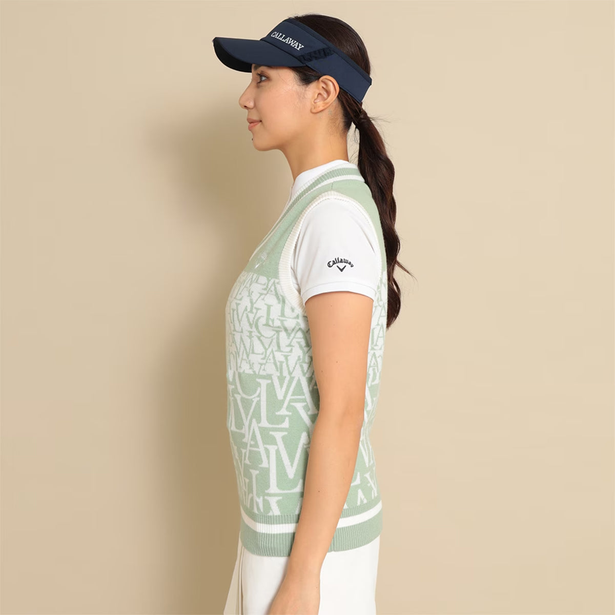 Callaway Logo Jacquard Knit Vest Women's Golf Wear