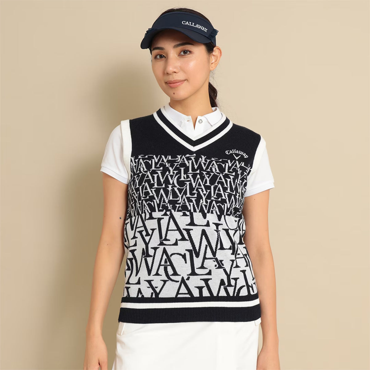 Callaway Logo Jacquard Knit Vest Women's Golf Wear