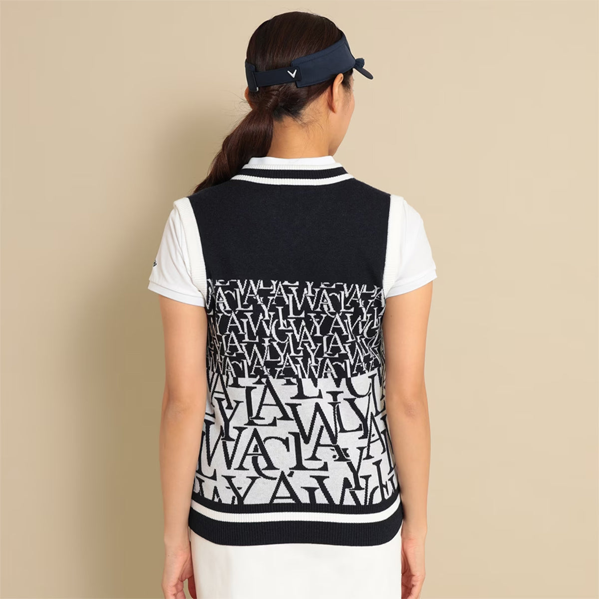 Callaway Logo Jacquard Knit Vest Women's Golf Wear