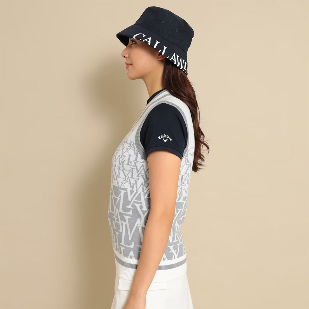 Callaway Logo Jacquard Knit Vest Women's Golf Wear