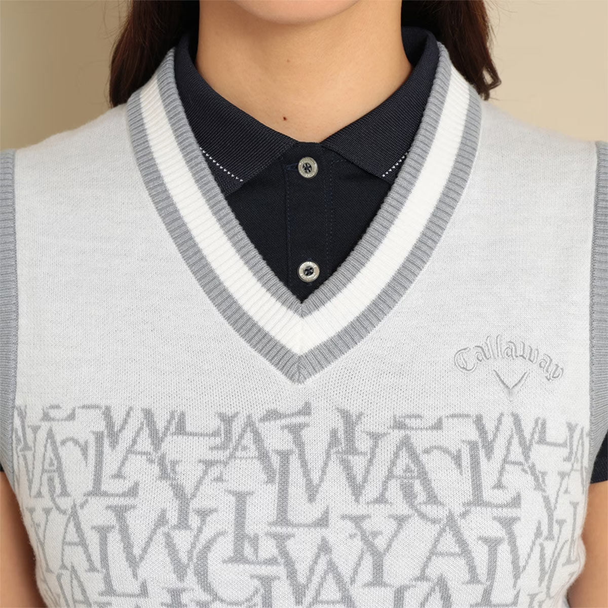 Callaway Logo Jacquard Knit Vest Women's Golf Wear