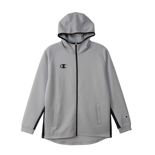 Men's full zip sweatshirt hoodie in Oxford grey