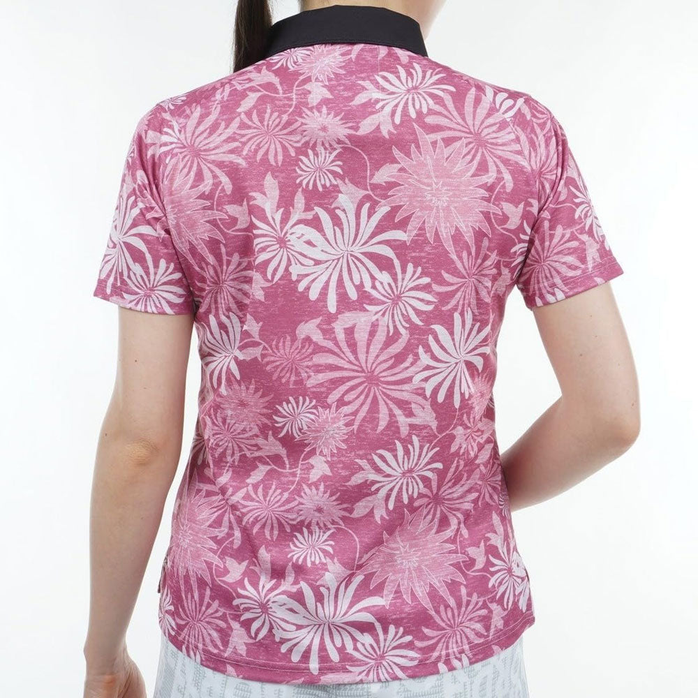 CLUNK Botanical Polo for Women, Golf Wear, Sweat-Absorbent, Quick-Drying, UV Protection