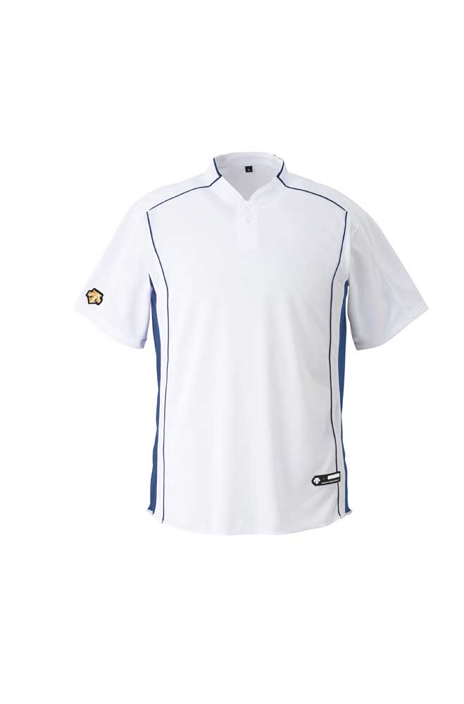 Stand-up collar 2-button baseball shirt