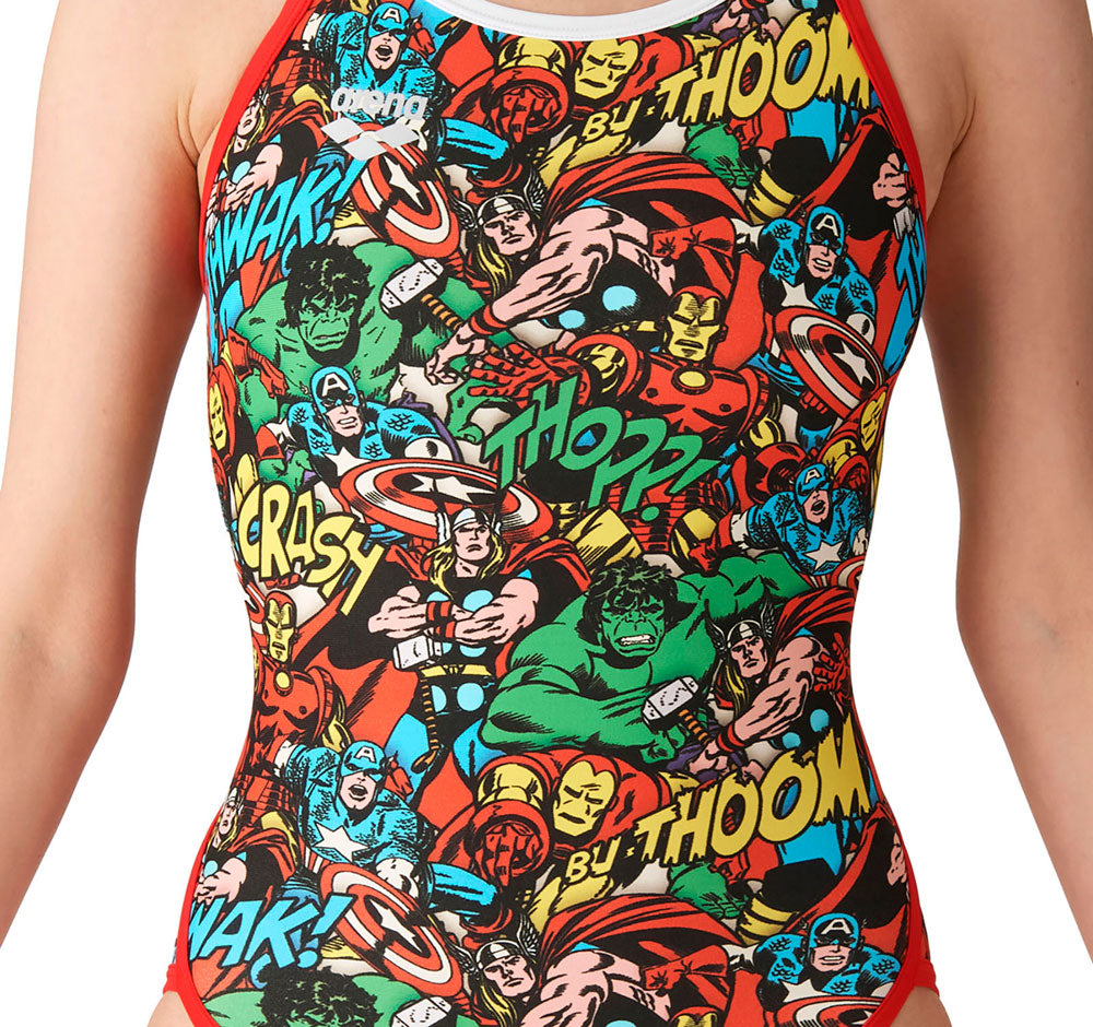 MARVEL Women's One-Piece Open Back Competitive Training Swimsuit