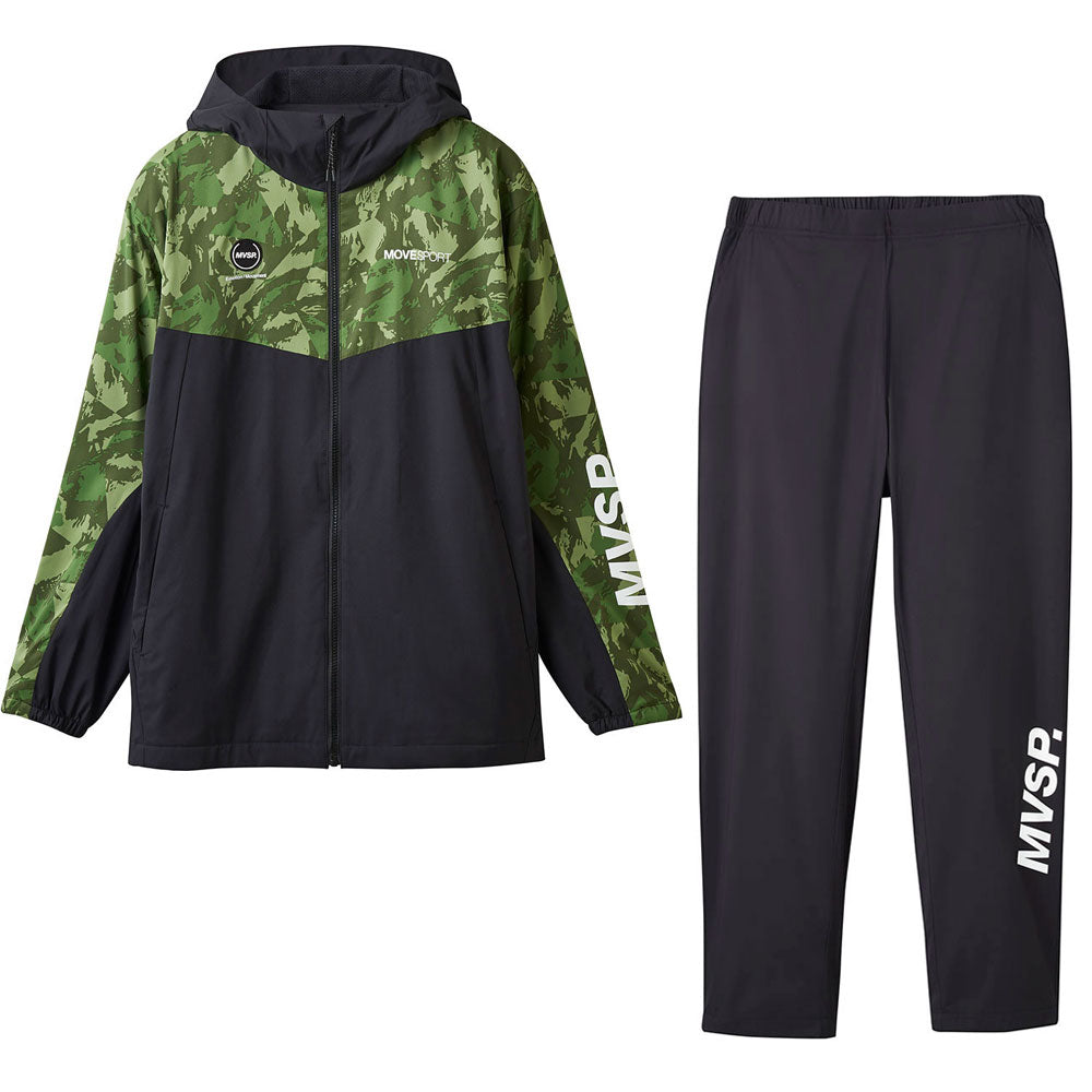 メンズ HEATNAVI 総柄グラフィック スリーブロゴ フルジップフーディー 上下セット