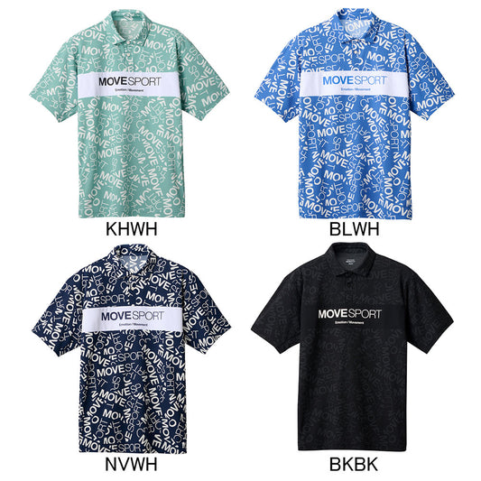 SUNSCREEN ミニ鹿の子 総柄グラフィック ポロシャツ