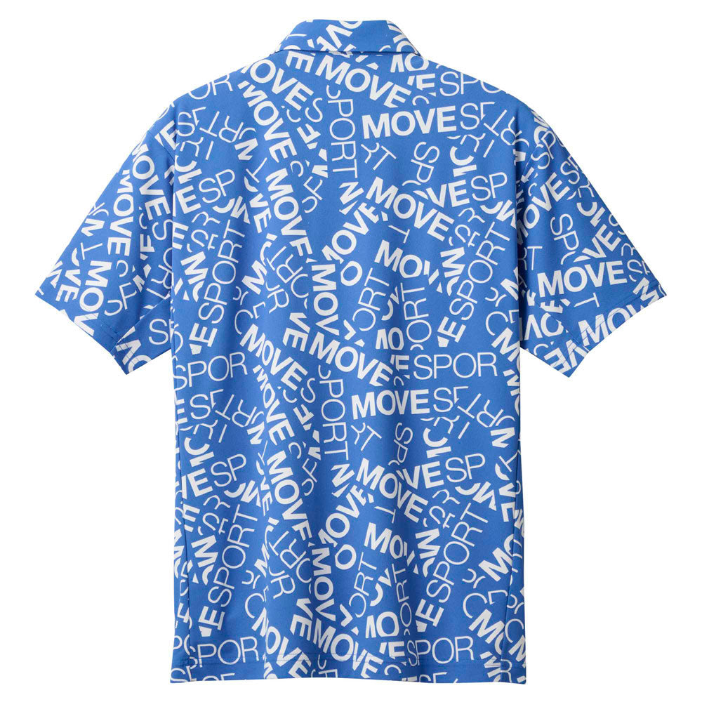 SUNSCREEN ミニ鹿の子 総柄グラフィック ポロシャツ