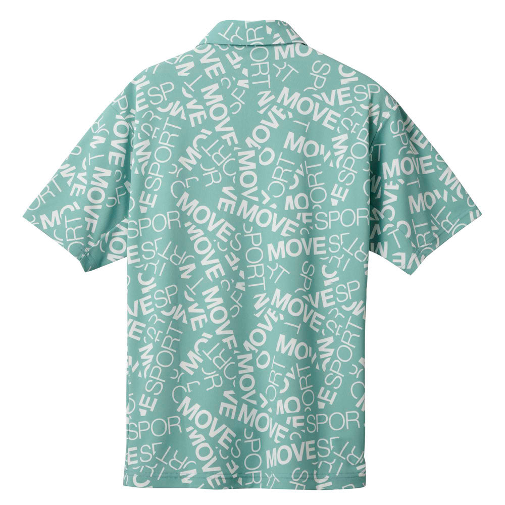 SUNSCREEN ミニ鹿の子 総柄グラフィック ポロシャツ