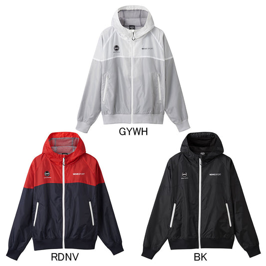 Mesh-lined windbreaker bicolor full-zip hoodie