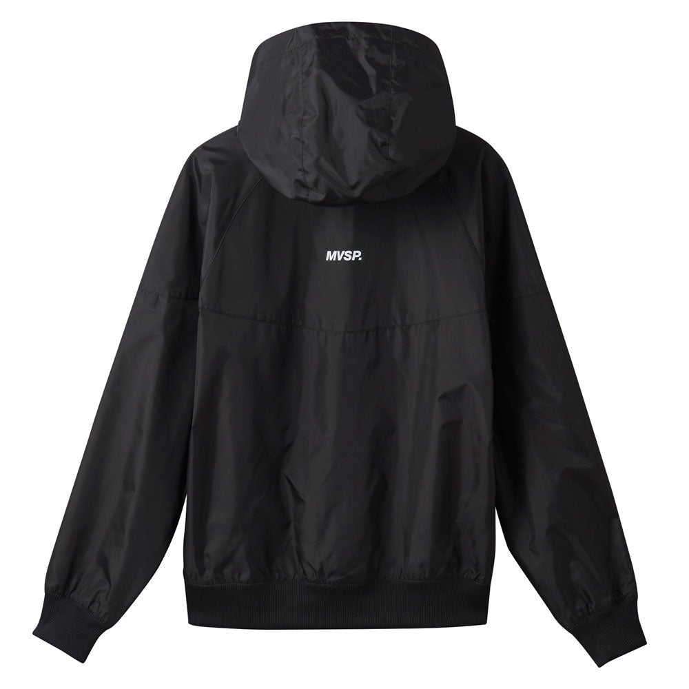 Mesh-lined windbreaker bicolor full-zip hoodie