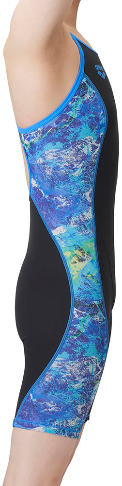 Women's Competitive Training Swimsuit, One-Piece Spats, Open Back, Half Leg