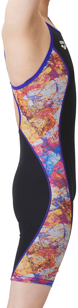 Women's Competitive Training Swimsuit, One-Piece Spats, Open Back, Half Leg