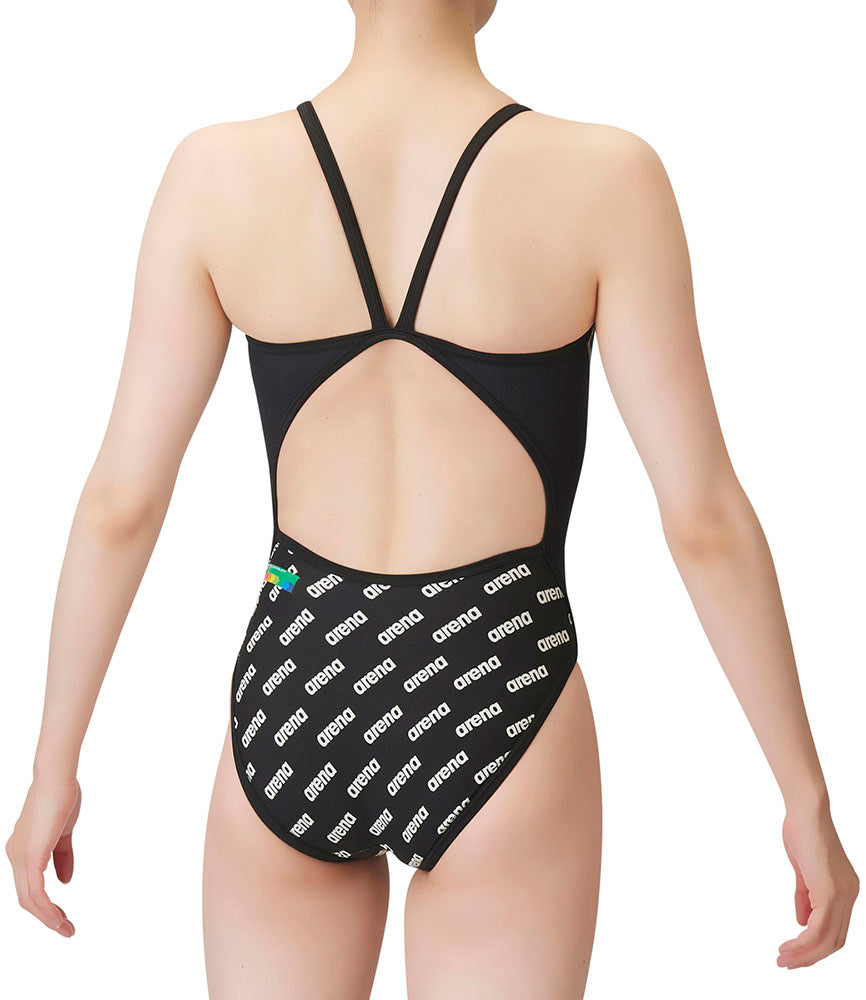 Women's competitive swimming training swimsuit, one piece, open back, for swimming practice