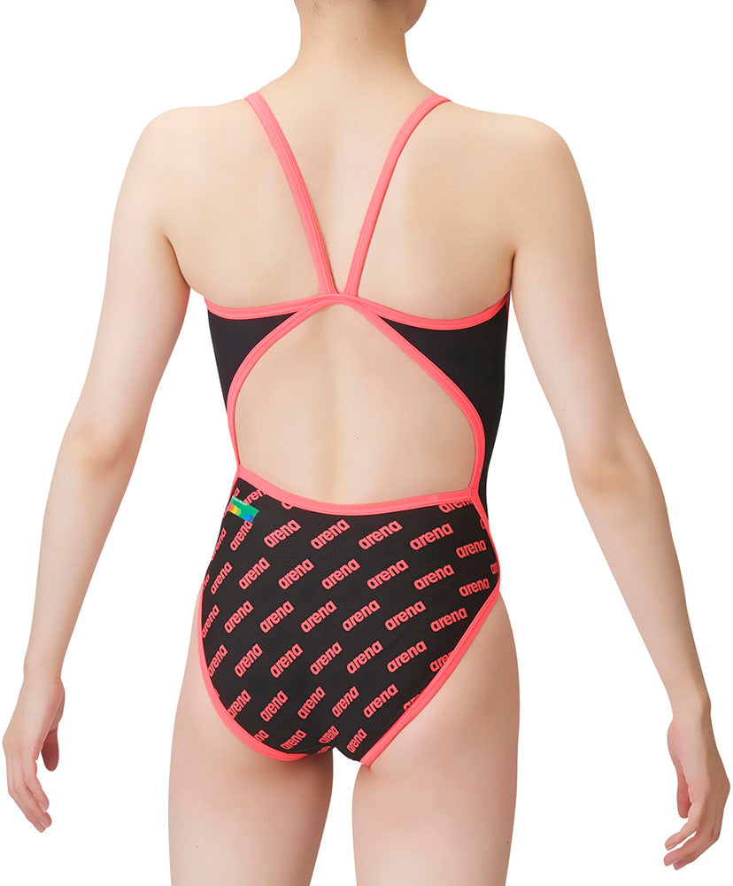 Women's competitive swimming training swimsuit, one piece, open back, for swimming practice