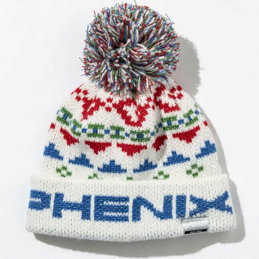 PHENIX Ethnic Double Boys Pon Beanie Knit Hat Ski